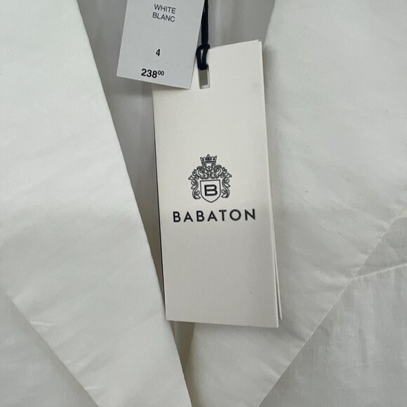 NWT Aritzia Babaton Mastery White Linen Blend Single Button Blazer Women's 4 - Picture 6 of 10